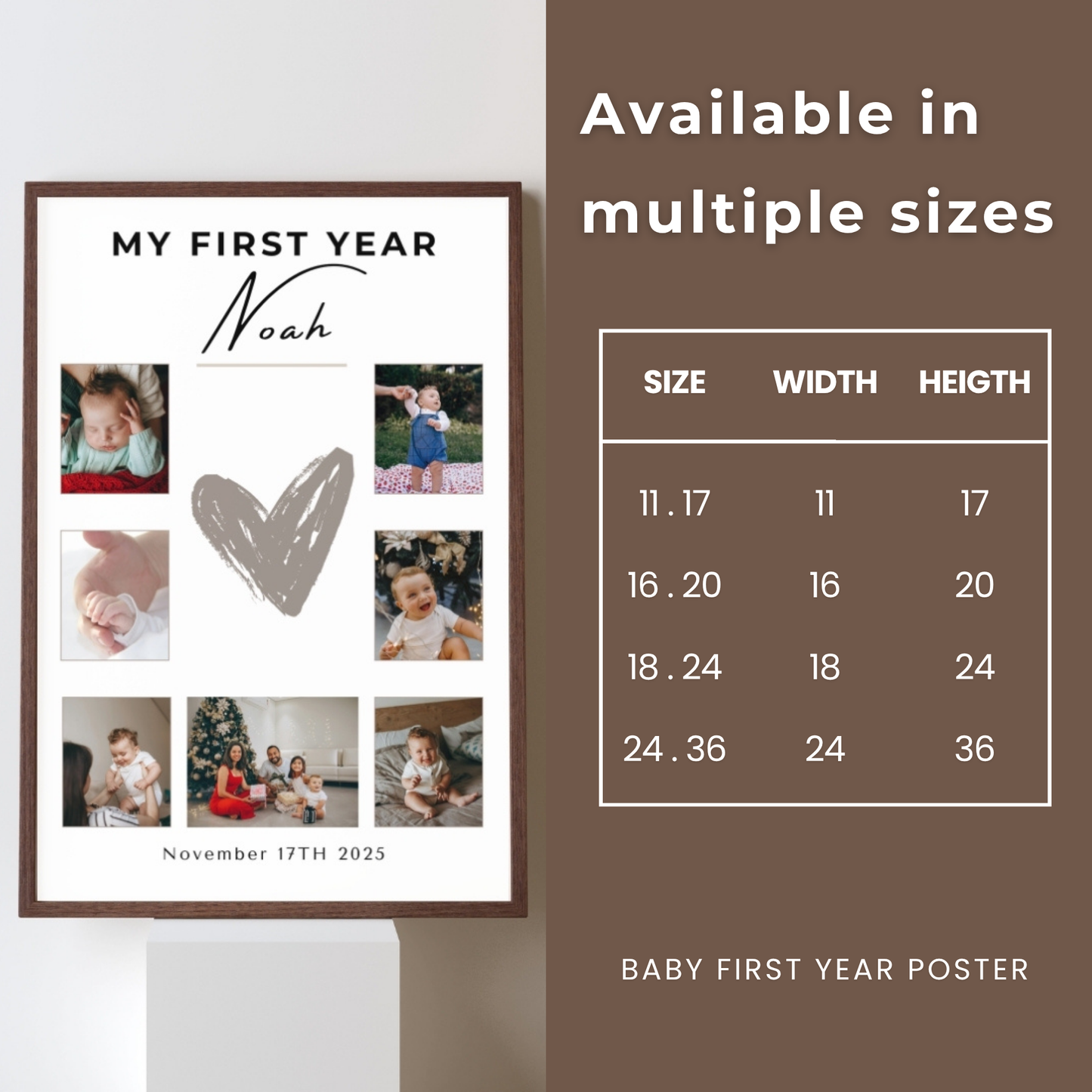 Baby First Year Poster - PrintlyNest