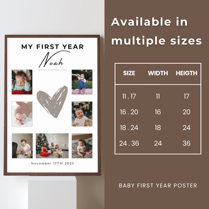Baby First Year Poster - PrintlyNest