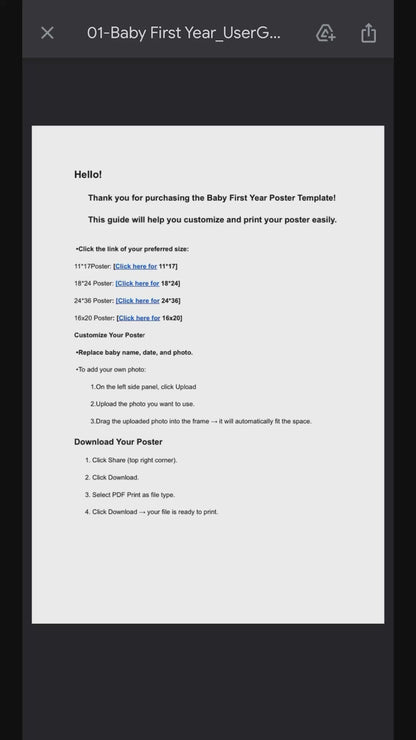 Baby First Year Poster - PrintlyNest